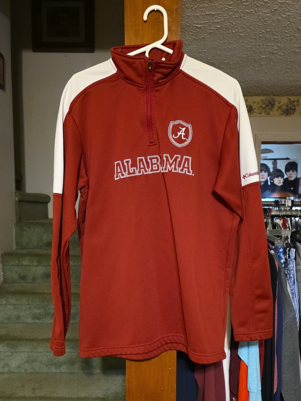 Columbia Men's Crimson and White Alabama Quarter-Zip Pullover